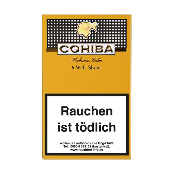 Cohiba Zigarillos 6 Wide Short Gelb XS