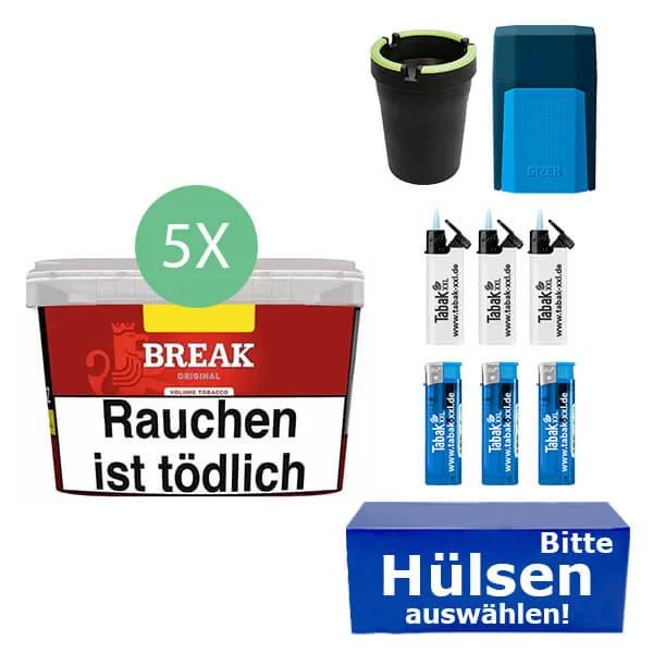 Break Tabak Red 5 x Mega Box mit wählbaren Hülsen Break Tabak Red 5 x Mega Box mit wählbaren Hülsen