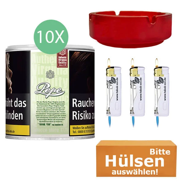Pepe Tabak Bright Green 10 x Dose mit wählbaren Hülsen Pepe Tabak Bright Green 10 x Dose mit wählbaren Hülsen