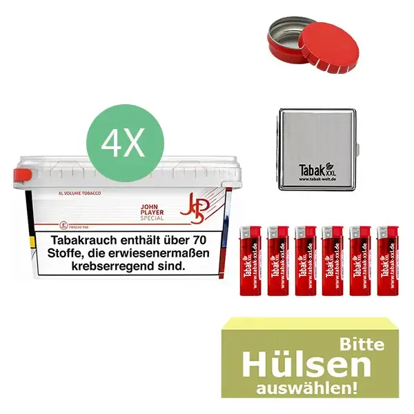 JPS John Player Tabak 4 x Mega Box mit waehlbaren Filterhuelsen und Etui