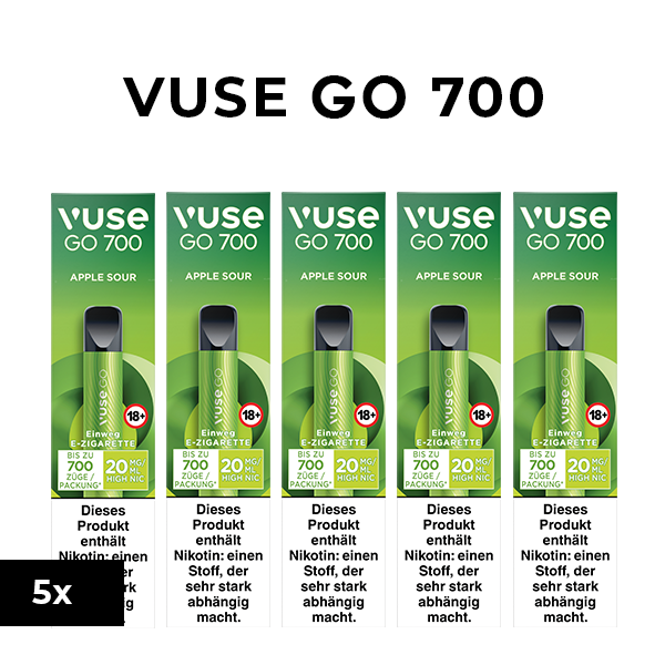 5x VUSE Go 700 apple sour