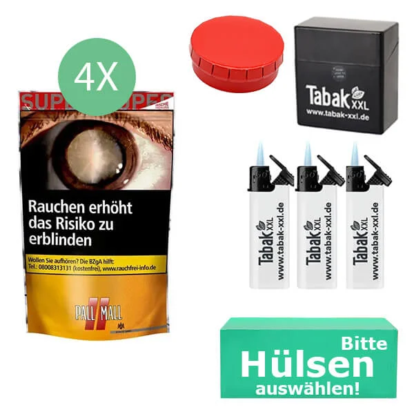 pall-mall-tabak-4-x-super-beutel-mit-waehlbaren-huelsen-und-etui