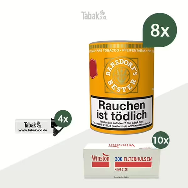 8x-barsdorf-s-bester-mixture-pfeifentabak-dose-mit-2000-king-size-filterhuelsen