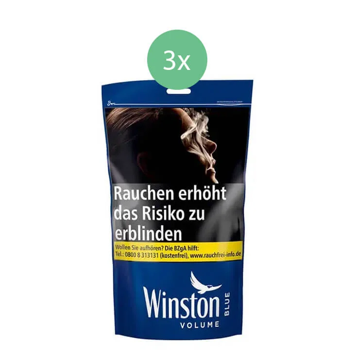 3 x Winston Blue Beutel mit Zubehör