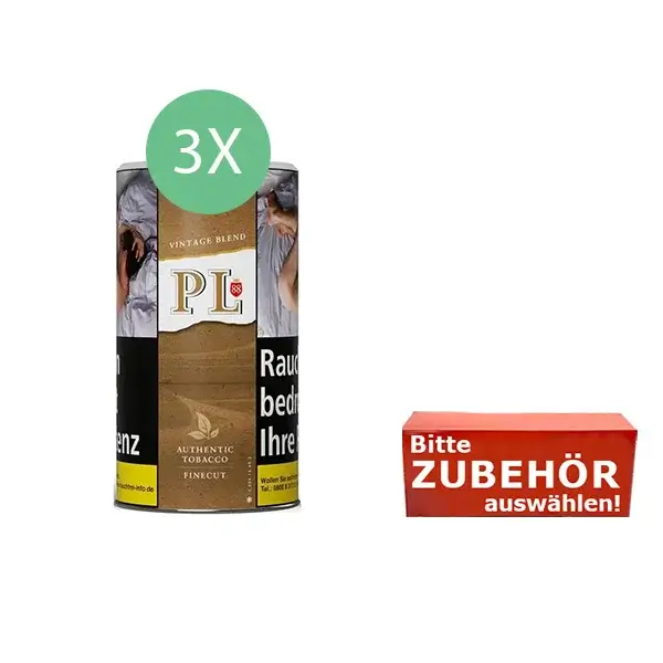 PL88 Vintage Blend Tabak 3 x Dose mit wählbarem Zubehör