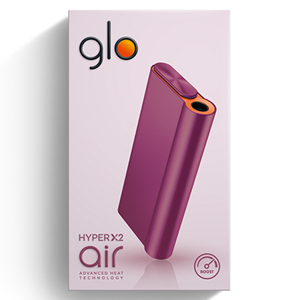 Die Glo Hyper Air in der Farbe Velvet Pink in der Verpackung plus gratis Sticks