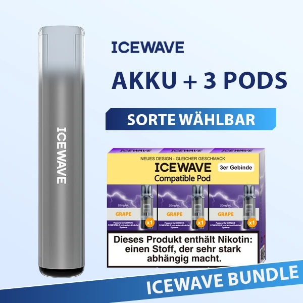 icewave compatible akku dark grey 3x pods aktion