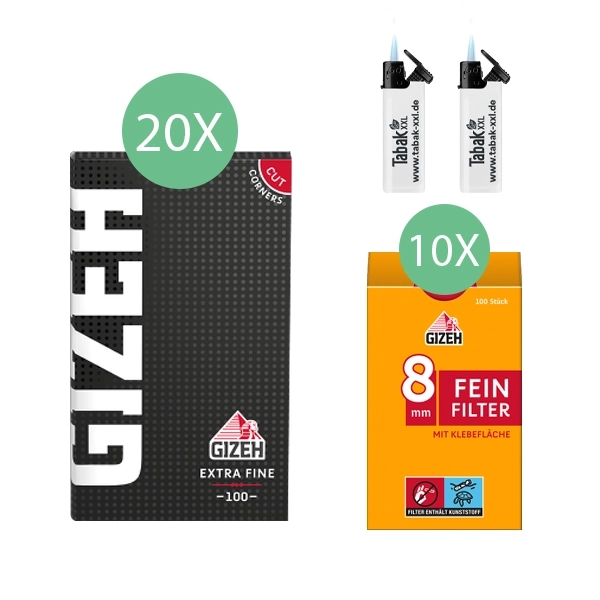 20x-gizeh-blaettchen-black-extra-fine-100-blatt-+-10x-gizeh-fein-filter-+-2x-sturmfeuerzeuge 20x-gizeh-blaettchen-black-extra-fine-100-blatt-+-10x-gizeh-fein-filter-+-2x-sturmfeuerzeuge
