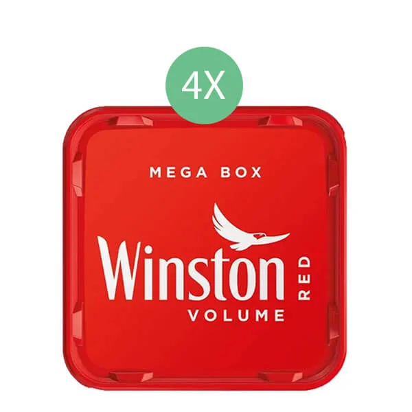 Winston Tabak Red 4 x Mega Box mit wählbarem Zubehör