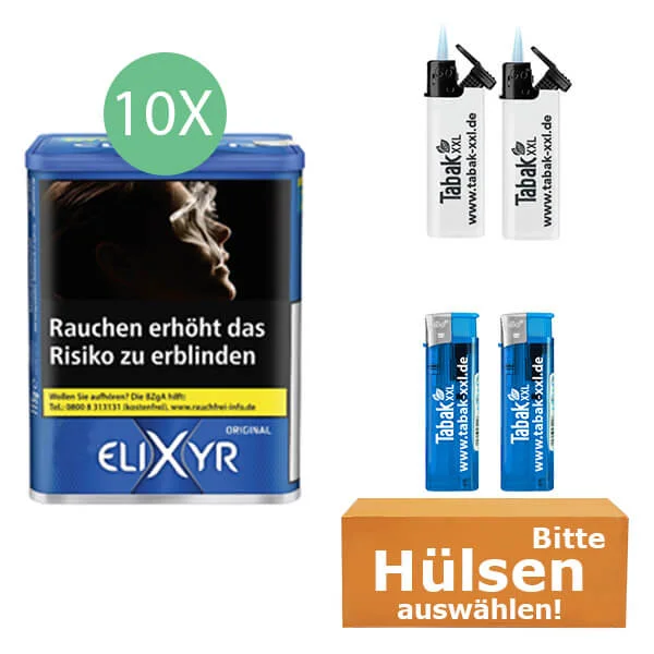 Elixyr Tabak Blue 10 x Dose mit wählbaren Filterhülsen Elixyr Tabak Blue 10 x Dose mit wählbaren Filterhülsen