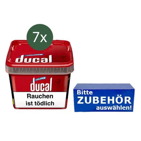 Ducal Volumentabak Red 7 x Eimer mit mit wählbarem Zubehör 