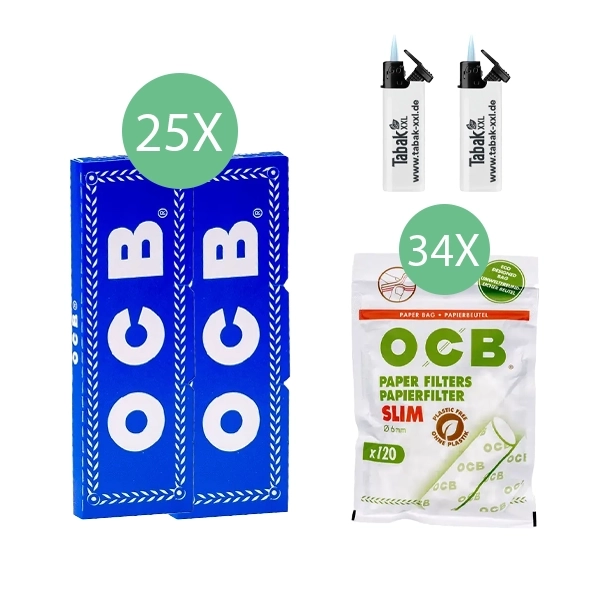 25x-ocb-blaettchen-blau-50-blatt-+-34x-ocb-papier-slim-filter-+-2x-sturmfeuerzeuge 25x-ocb-blaettchen-blau-50-blatt-+-34x-ocb-papier-slim-filter-+-2x-sturmfeuerzeuge