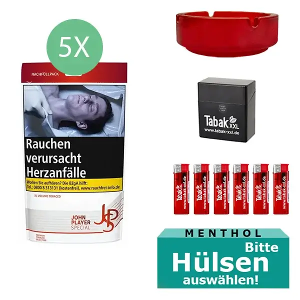 5 Jps Tabak Beutel mit Menthol Hülsen