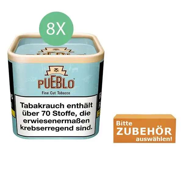 8 x Pueblo Blue Dose mit Zubehör