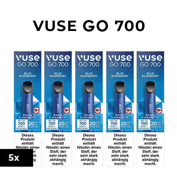 5x VUSE Go 700 Blue Raspberry