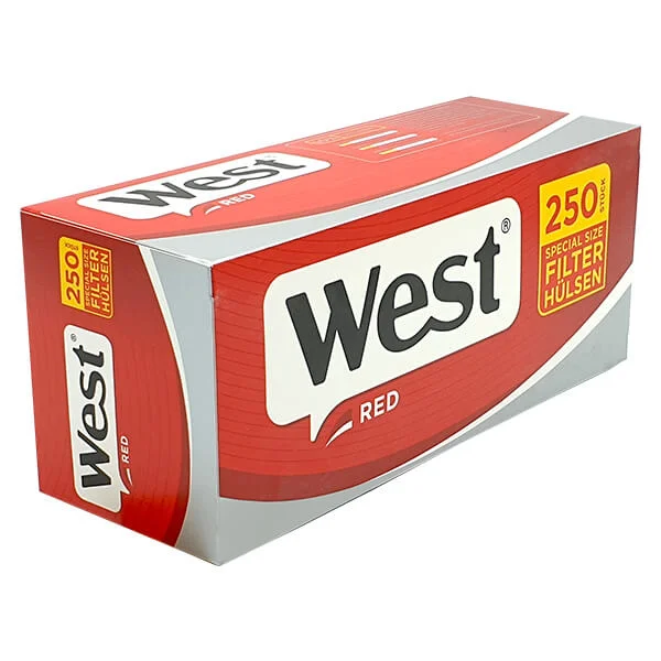 West Special Size Red Filterhülsen 250er Packung seitlich West Special Size Red Filterhülsen 250er Packung seitlich