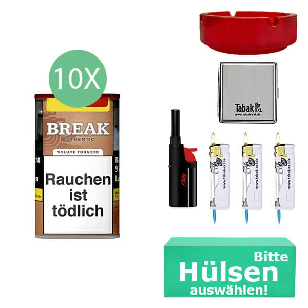 Break Authentic Volumentabak 10 x Dose mit wählbaren Hülsen und Metalletui