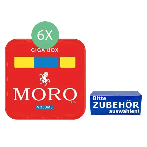 Moro Tabak 6 x Giga Box mit wählbarem Zubehör