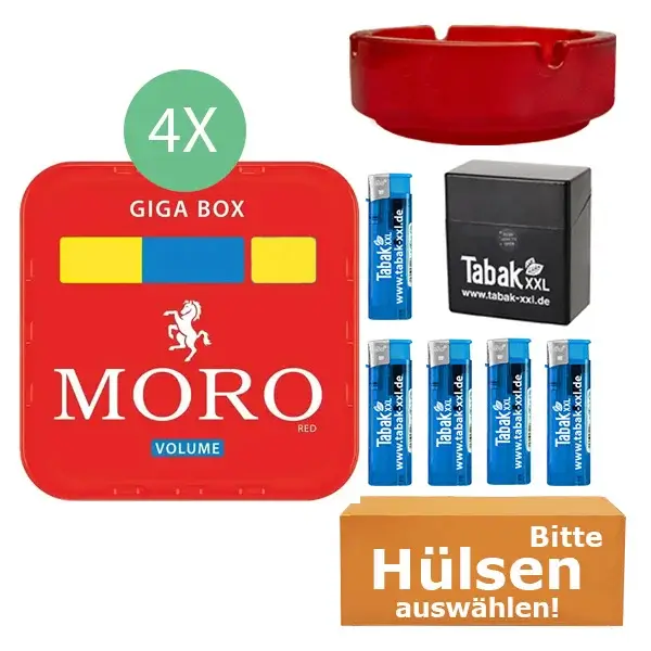 Moro Tabak 4 x Giga Box mit wählbaren Hülsen und Etui