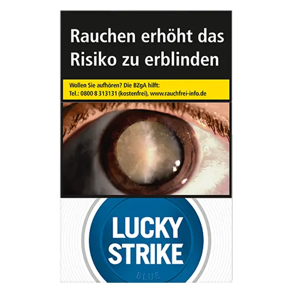 Die Lucky Strike Blue Zigaretten im Original Pack.