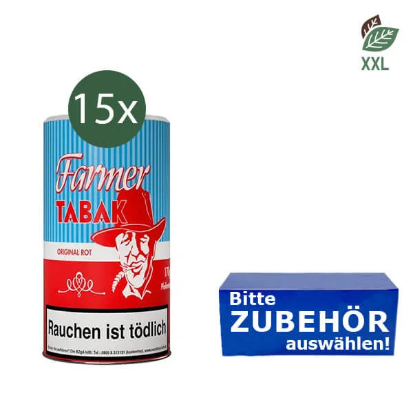 15x Farmer Pfeifentabak Red Dose mit wählbarem Zubehör