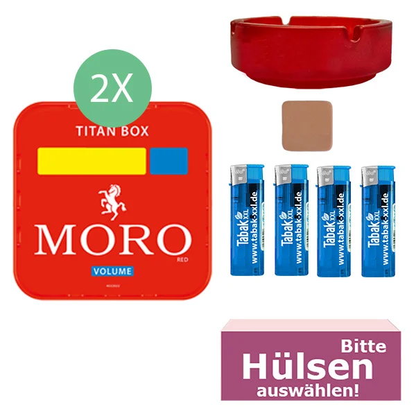 moro-tabak-rot-2-x-titan-box-mit-waehlbaren-filterhuelsen-und-glasaschenbecher