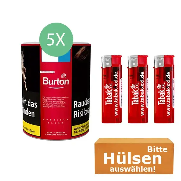 Burton Tabak Red 5 x Dose mit wählbaren Filterhülsen Burton Tabak Red 5 x Dose mit wählbaren Filterhülsen