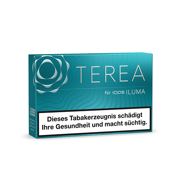 IQOS TEREA STICKS TURQUOISE 20ER PACKUNG von der Seite