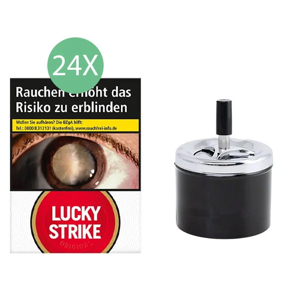 24x Lucky Strike Zigaretten Red Giga 3x Elektro-Feuerzeuge