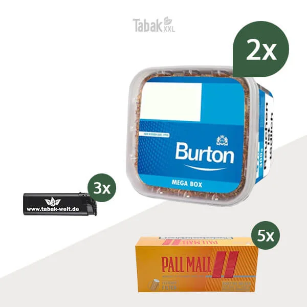 burton-blue-volumentabak-2x-mega-box-mit-pall-mall-huelsen