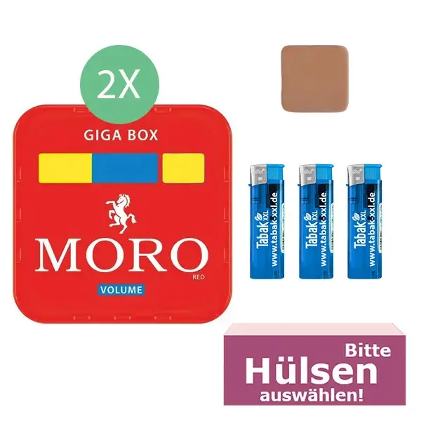 Moro Tabak Rot 2 x Giga Box mit wählbaren Hülsen Moro Tabak Rot 2 x Giga Box mit wählbaren Hülsen