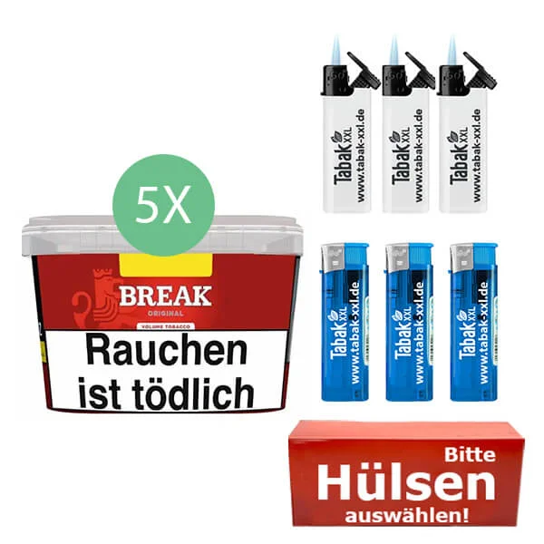 Break Tabak Red 5 x Mega Box mit wählbaren Filterhülsen Break Tabak Red 5 x Mega Box mit wählbaren Filterhülsen