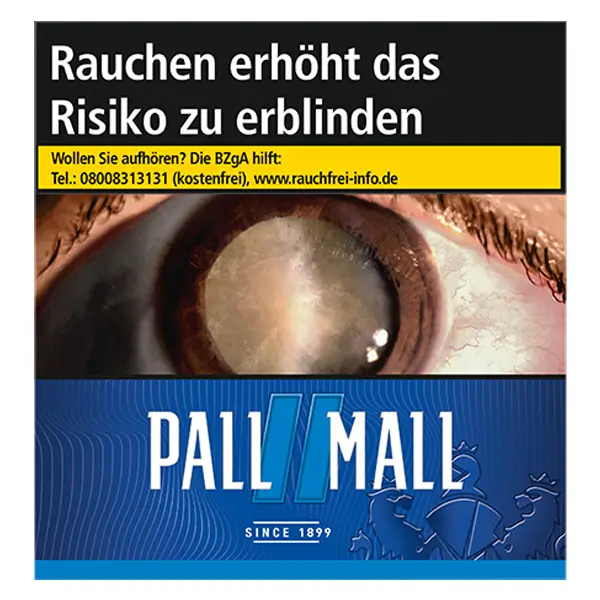 Die Pall Mall blue Zigaretten im Hercules Pack.