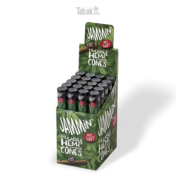 Jammin Hemp Cone Red Lust mit Aktivkohlefilter Box Jammin Hemp Cone Red Lust mit Aktivkohlefilter Box