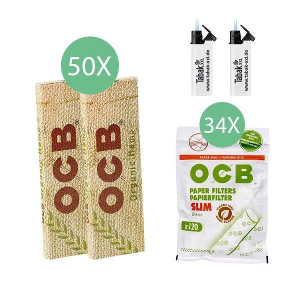 50x-ocb-blaettchen-organic-hemp-50-blatt-+-34x-ocb-papier-slim-filter-+-2x-sturmfeuerzeuge 50x-ocb-blaettchen-organic-hemp-50-blatt-+-34x-ocb-papier-slim-filter-+-2x-sturmfeuerzeuge