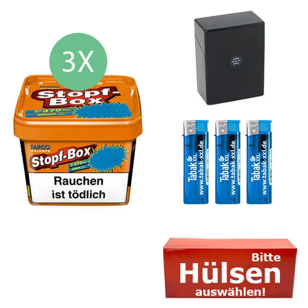 Fargo Tabak 3 x Stopf-Box mit wählbaren Filterhülsen Fargo Tabak 3 x Stopf-Box mit wählbaren Filterhülsen