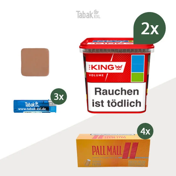 2x King Volumentabak Red Mega-Box mit 800 Allround Xtra Hülsen