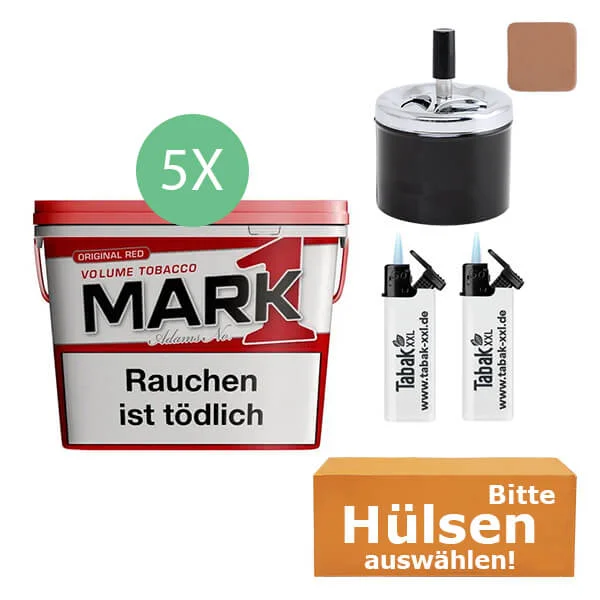 5x_mark_xl_2xsturm_und_glasasche 5 x Mark 1 Tabak mit Drehaschenbecher
