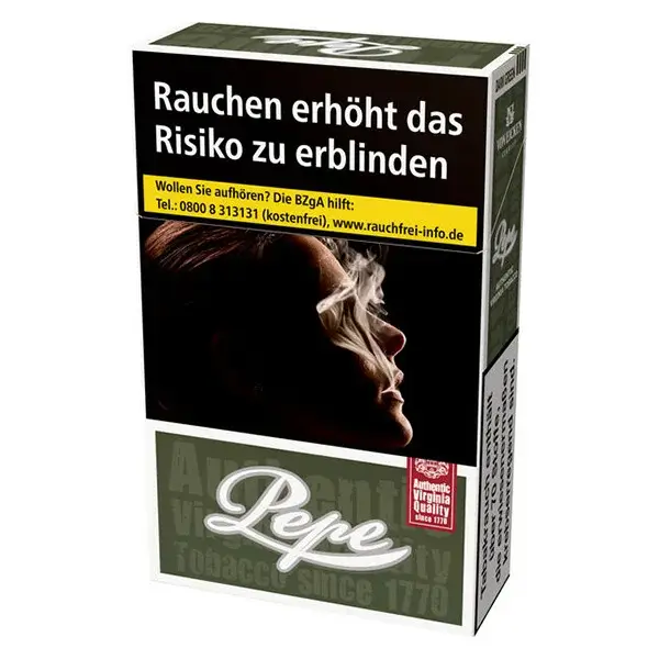 Die Pepe Dark Green Zigaretten im Original Pack.