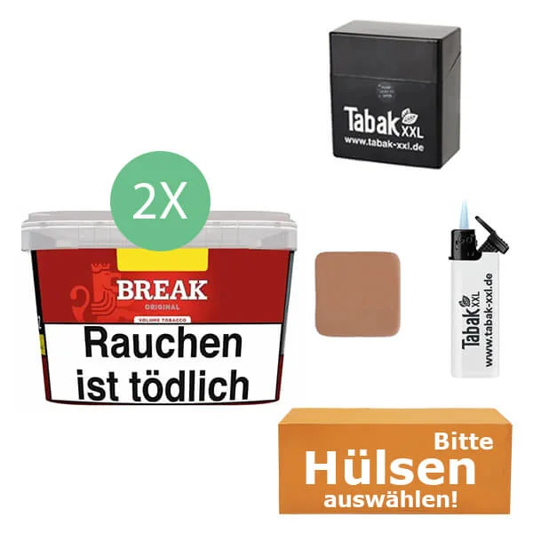 Break Tabak Red 2 x Mega Box mit wählbaren Hülsen und Etui Break Tabak Red 2 x Mega Box mit wählbaren Hülsen und Etui