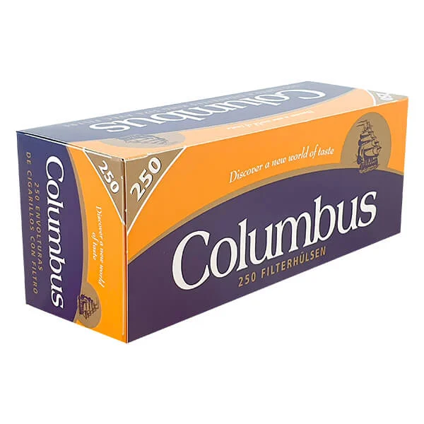 Columbus Filterhülsen 250er Packung seitlich Columbus Filterhülsen 250er Packung seitlich