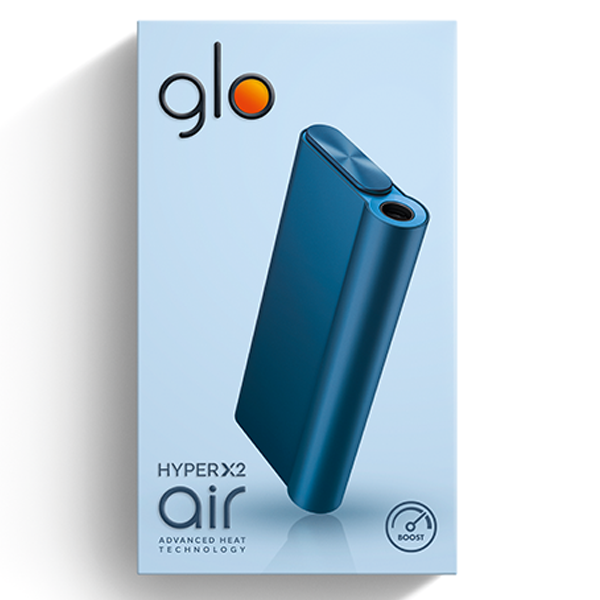 Die Glo Hyper Air in der Farbe Ocean Blue in der Verpackung