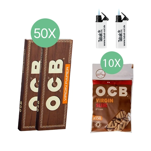 25x-ocb-blaettchen-unbleached-50-blatt-+-10x-ocb-virgin-slim-filter-+-2x-sturmfeuerzeuge