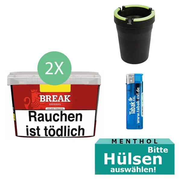 Break Tabak Red 2 x Mega Box mit wählbaren Hülsen und Auto-Aschenbecher Break Tabak Red 2 x Mega Box mit wählbaren Hülsen und Auto-Aschenbecher