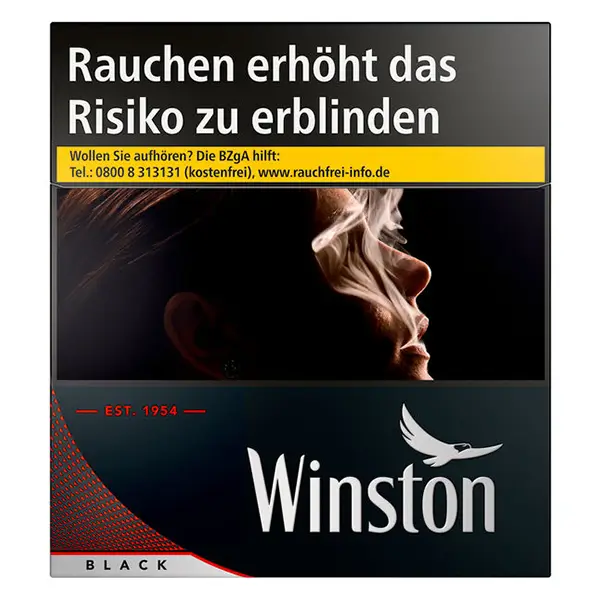 Die Winston Black Zigaretten in 5XL.