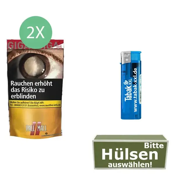 Pall Mall Tabak 2 x Beutel mit wählbaren Hülsen Pall Mall Tabak 2 x Beutel mit wählbaren Hülsen