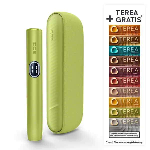 IQOS ILUMA i Leaf Green + bis zu 60 TEREA Sticks nach Registrierung* bei IQOS IQOS ILUMA i Leaf Green + bis zu 60 TEREA Sticks nach Registrierung* bei IQOS