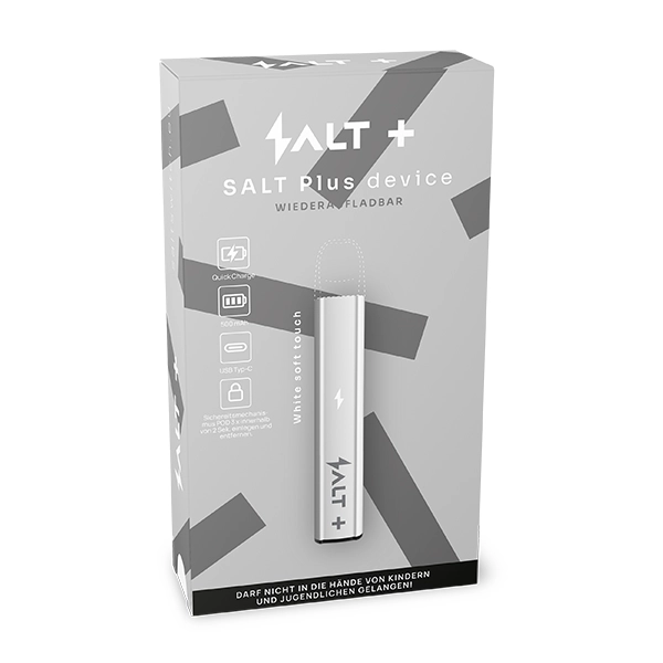 salt-plus-akku-e-zigarette-white-soft-touch-500-mah-mehrweg salt-plus-akku-e-zigarette-white-soft-touch-500-mah-mehrweg