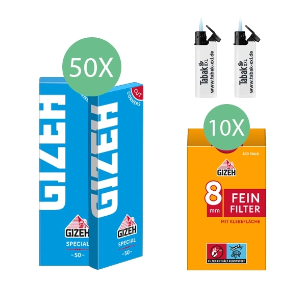 50x-gizeh-blaettchen-special-50-blatt-+-10x-gizeh-fein-filter-+-2x-sturmfeuerzeuge 50x-gizeh-blaettchen-special-50-blatt-+-10x-gizeh-fein-filter-+-2x-sturmfeuerzeuge