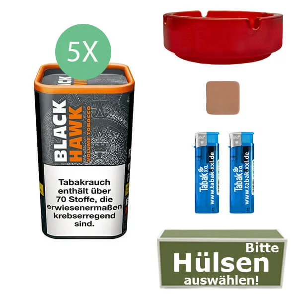 Black Hawk Tabak XL 5 x Dose mit wählbaren Hülsen Black Hawk Tabak XL 5 x Dose mit wählbaren Hülsen